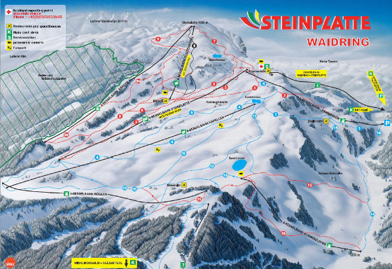 Steinplatte Waidring Ski Area Piste Maps