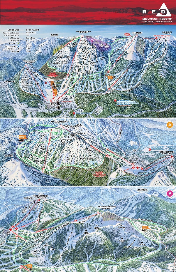 Red Mountain Ski Resort Piste Ski Map