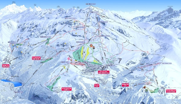 Alpe d'Huez Ski Resort Piste Ski Map