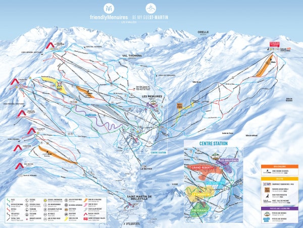 Saint Martin de Belleville Ski Resort Piste Ski Map