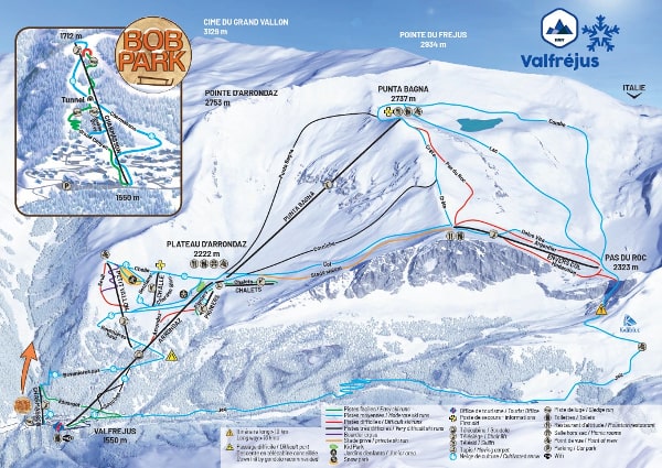 Valfrejus Ski Resort Piste Ski Map