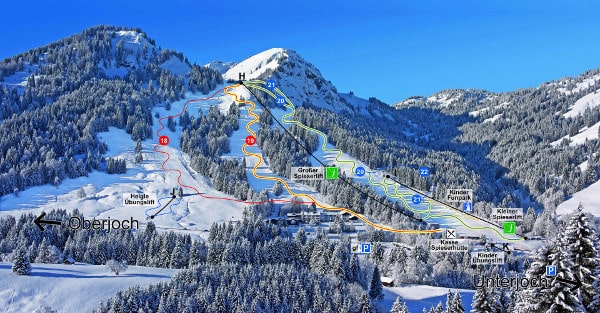 Unterjoch Ski Resort Piste Map
