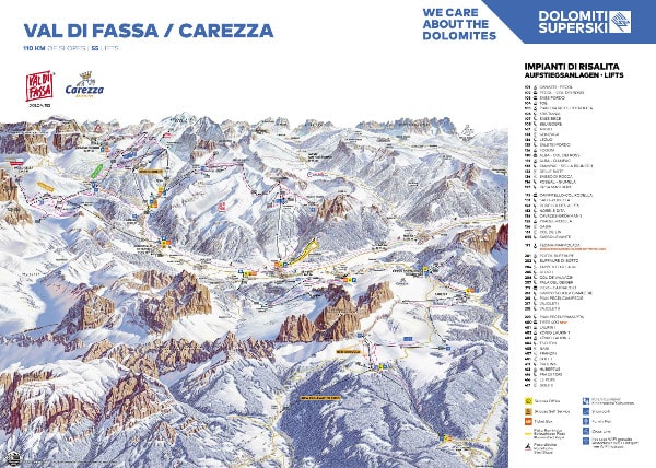 Val di Fassa Piste Ski Map