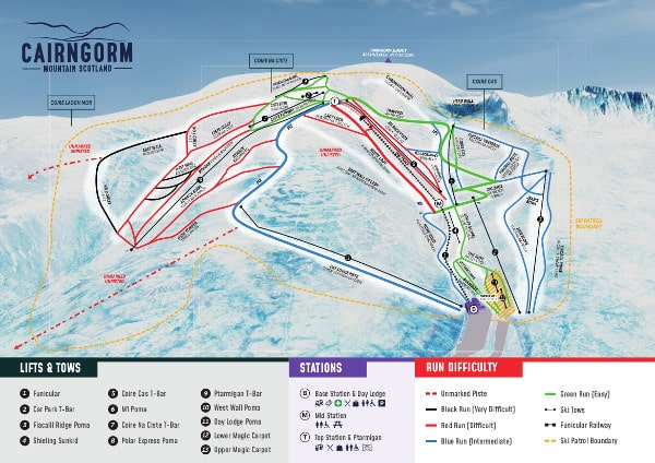 Cairngorm Ski Resort Piste Ski Map