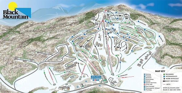 Black Mountain, New Hampshire Ski Resort Piste Map
