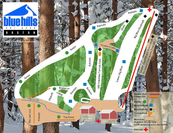 Blue Hills Piste Ski Map