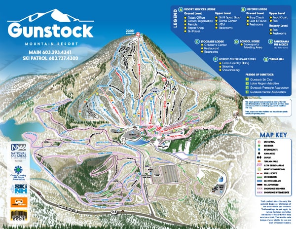 Gunstock Ski Resort Piste Map