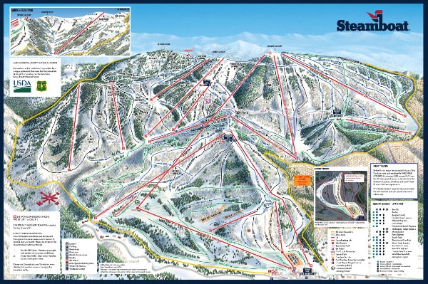 Steamboat Ski Resort Piste Ski Map