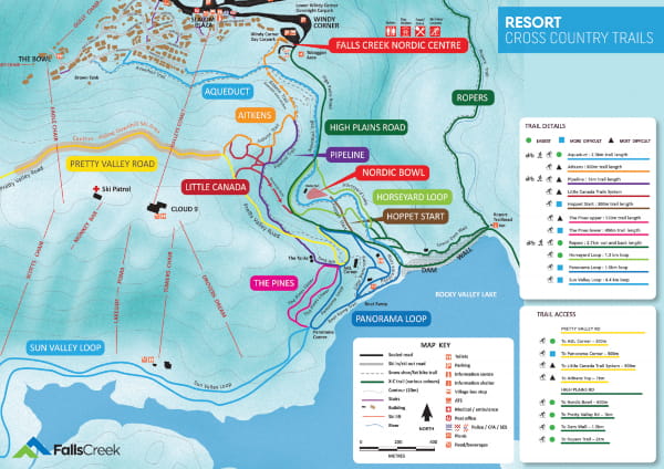 Falls Creek Ski Resort Cross Country Ski Trail Map