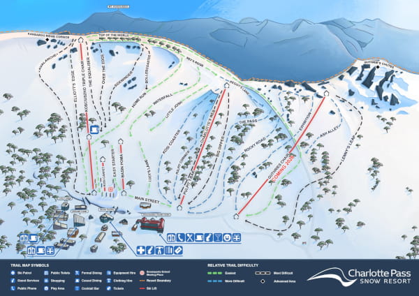 Charlotte Pass Ski Resort Piste Ski Map