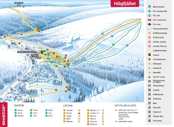 Salen Högfjället Piste Ski Map