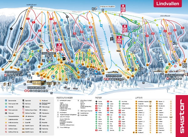 Salen Lindvallen Piste Ski Map