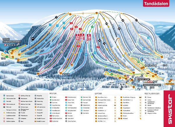 Salen Tandadalen Piste Ski Map
