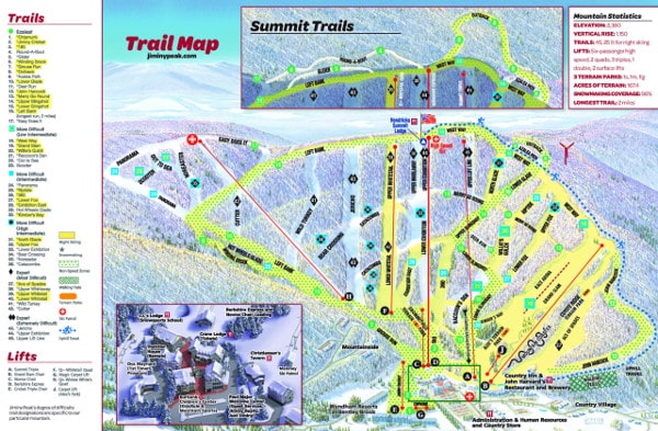 Jiminy Peak Piste Ski Trail Map