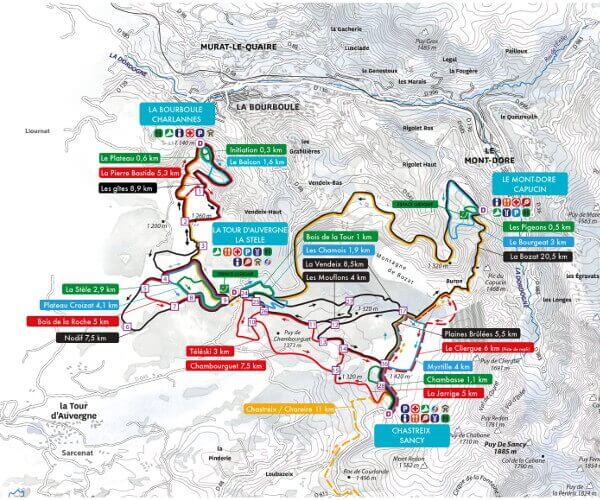 Sancy West Cross Couuntry Ski Trail Map