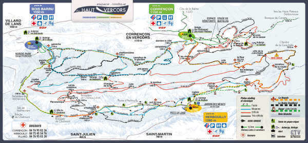 Villard de Lans Corrençon Nordic Ski Trail Map