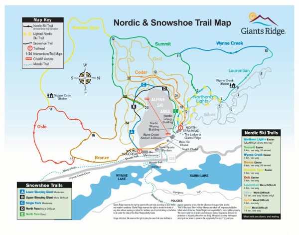 Giants Ridge Cross Country Ski Map