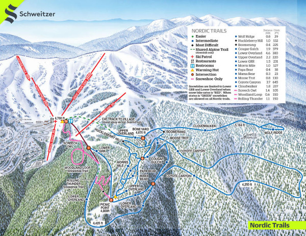 Schweitzer Cross-country Ski Map