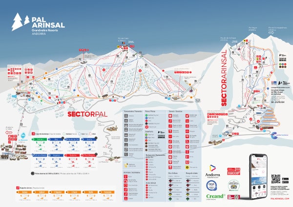 Pal Arinsal Piste Ski Map