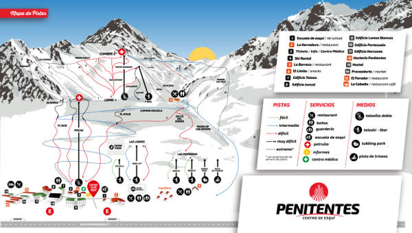 Los Penitentes Ski Resort Piste Map