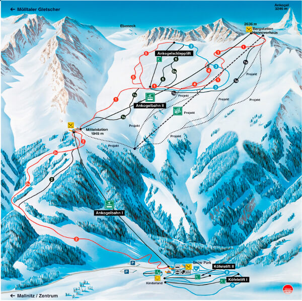 Ankogel Ski Resort Piste Map