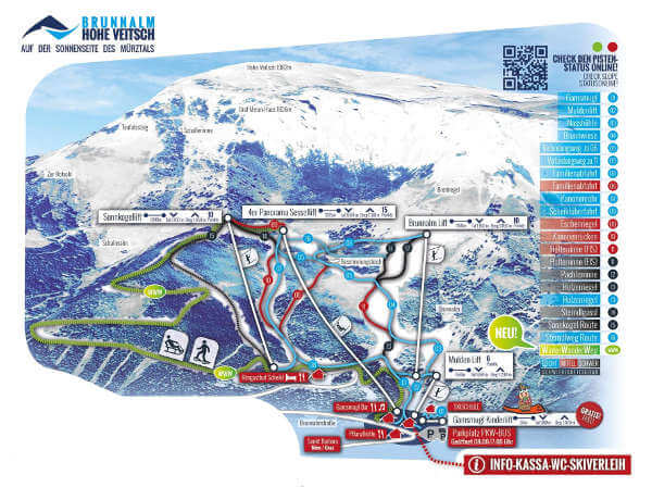 Brunnalm Hohe Veitsch Ski Resort Piste Map