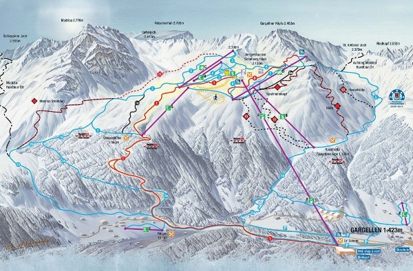 Gargellen Ski Resort Piste Map