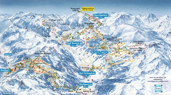 Gastein Ski Resort Piste Map