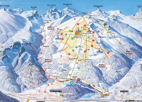 Silvretta Ski Resort Piste Map