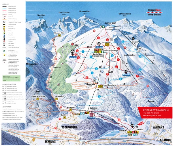 Golm Ski Resort Piste Ski Map