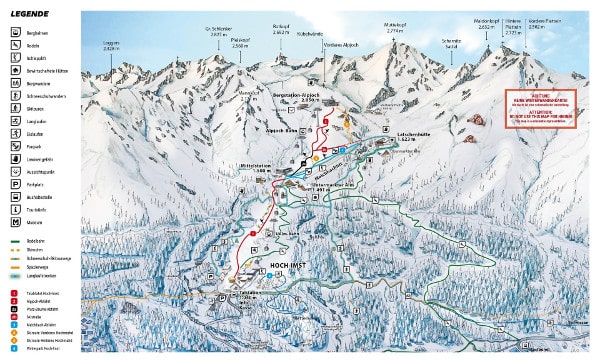 Imst Ski Resort Piste Ski Map