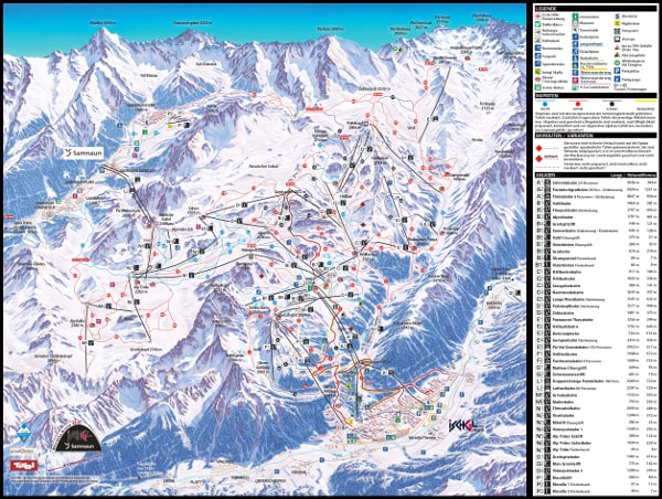 Ischgl Ski Resort Piste Ski Map