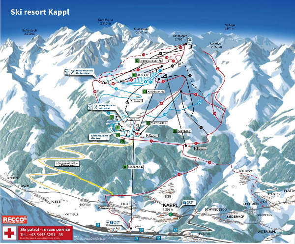 Kappl Ski Resort Piste Map