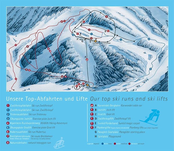 Karwendel Pertisau Ski Resort Piste Map