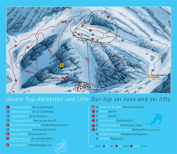 Karwendel Pertisau Ski Resort Piste Map