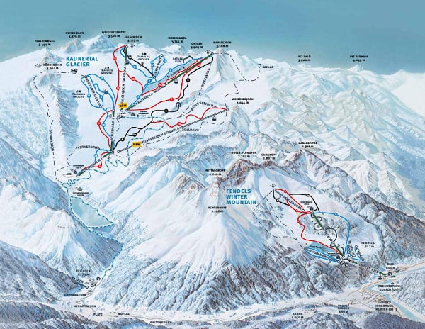 Kaunertal Glacier Ski Resort Piste Map