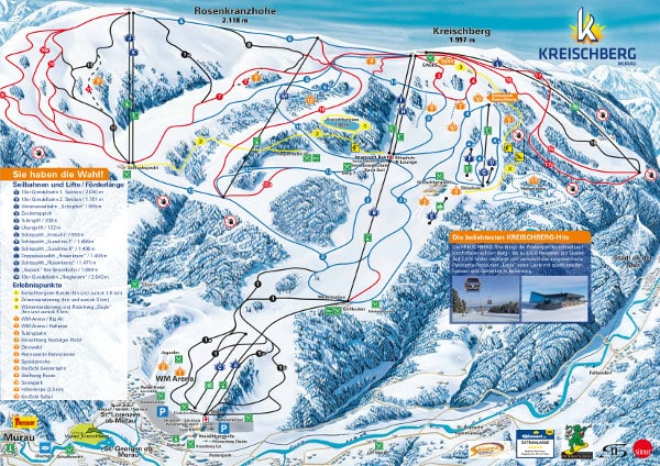 Kreischberg Ski Resort Piste Ski Map