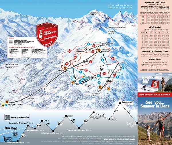 Lienz Zettersfeld Ski Resort Piste Map