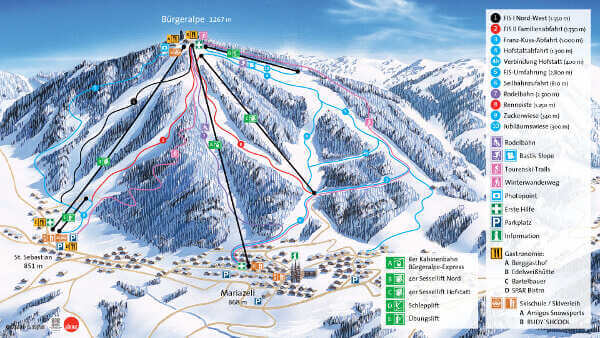 Mariazeller Ski Resort Piste Map