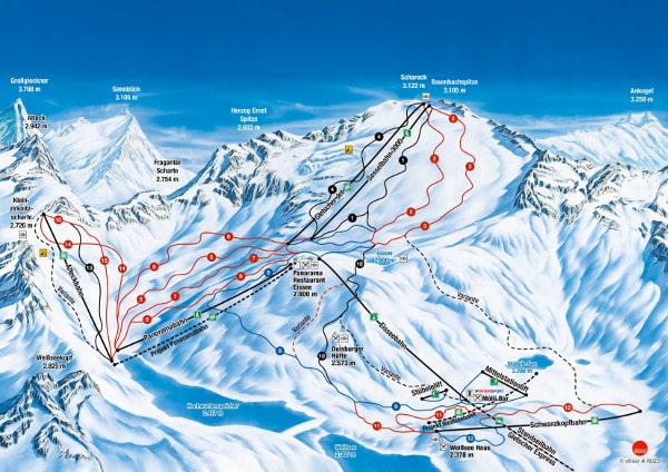 Molltaler Glacier Ski Resort Piste Map