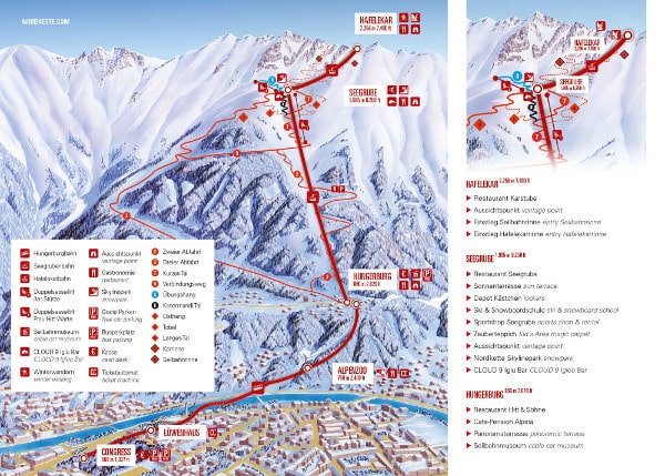 Nordpark Seegrube Ski Resort Piste Map