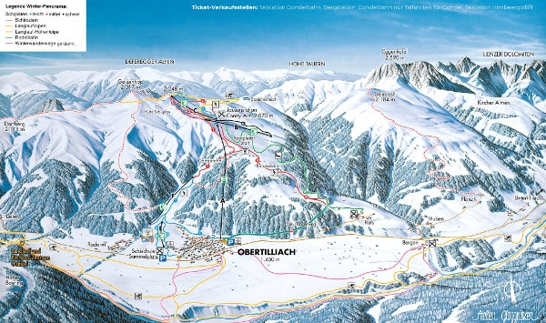 Obertilliacher Ski Resort Piste Map