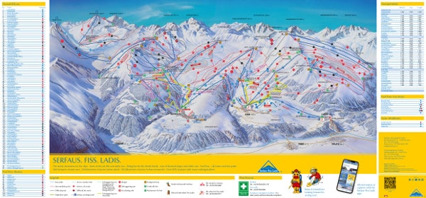 Ski Dimension, Serfaus, Fiss Ladis Piste Map