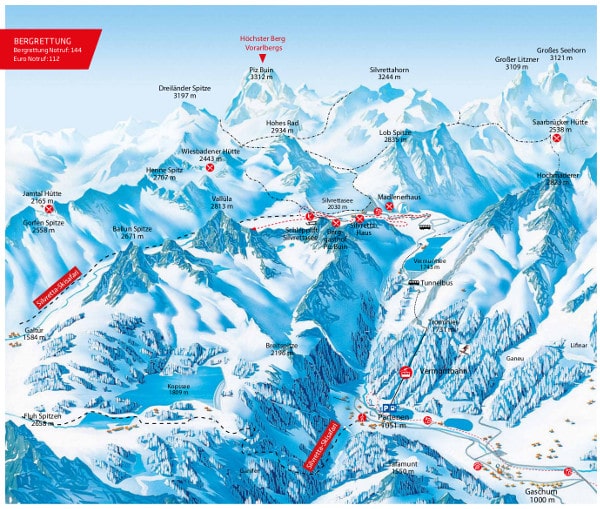 Silvretta Ski Resort Piste Map