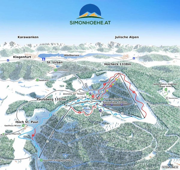 Simonhoehe Piste Ski Map