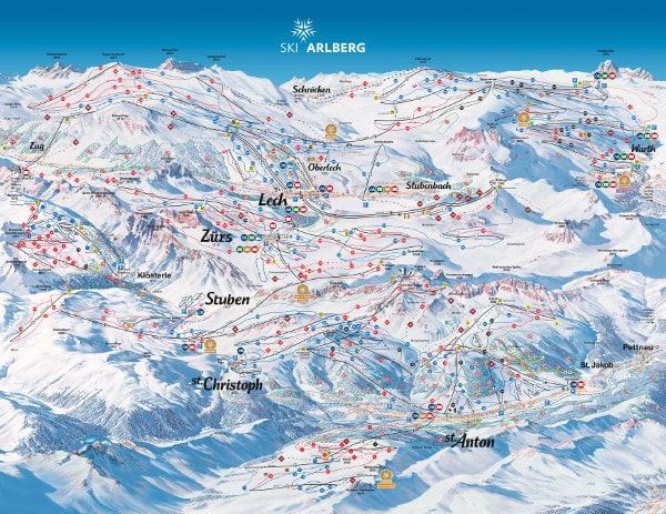 St Anton am Arlberg Ski Resort Piste Map