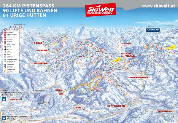 SkiWelt Ski Resort Piste Map