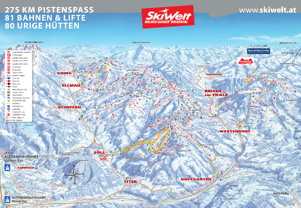 SkiWelt Ski Resort Piste Map