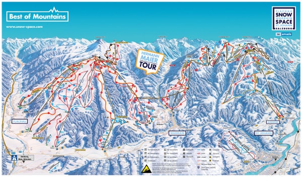 Snow Space Salzburg Ski Resort Piste Map