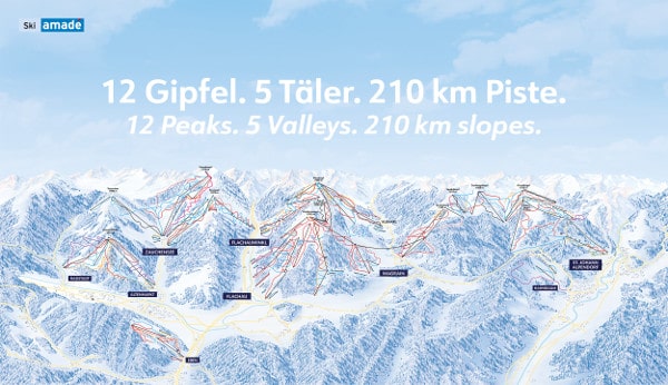 Snow Space Salzburg Ski Resort Piste Map